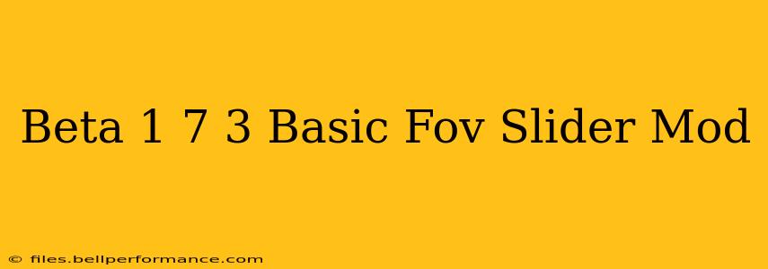Beta 1 7 3 Basic Fov Slider Mod
