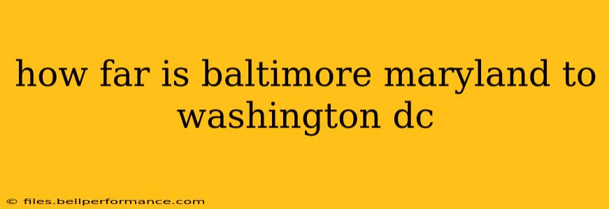 how far is baltimore maryland to washington dc