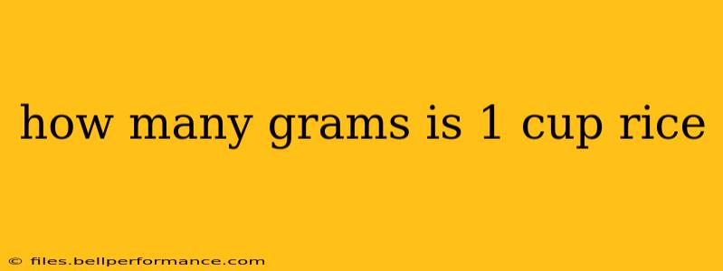 how many grams is 1 cup rice