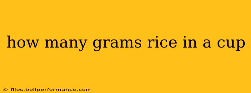 how many grams rice in a cup