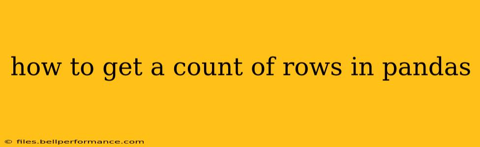 how to get a count of rows in pandas