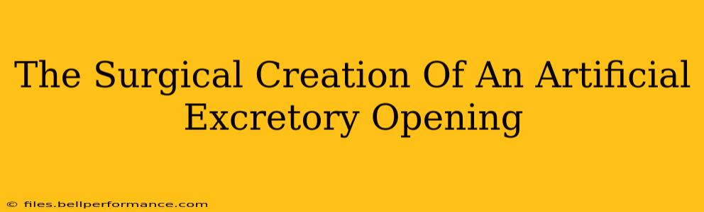 The Surgical Creation Of An Artificial Excretory Opening