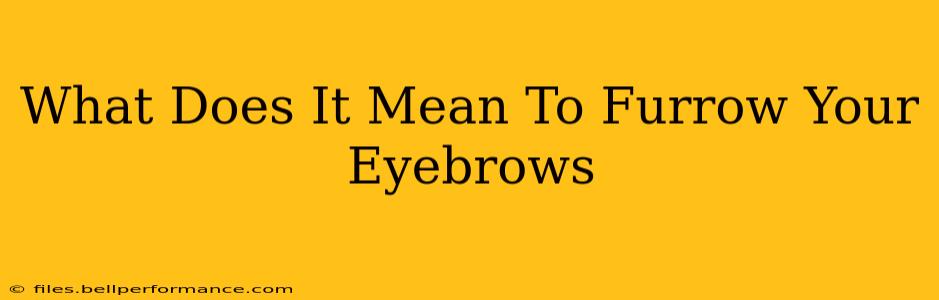 What Does It Mean To Furrow Your Eyebrows