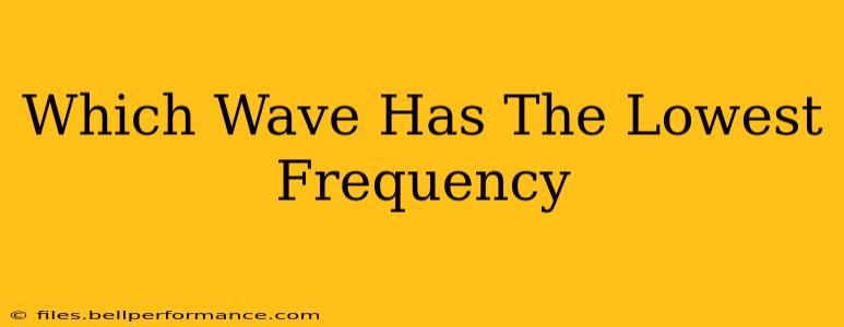 Which Wave Has The Lowest Frequency
